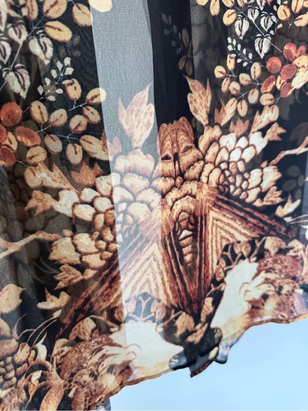 Sheer Black Floral Kimono Cardigan - Picture 4 of 6